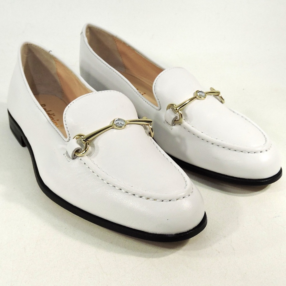 BALDININI 🇮🇹WOMEN'S  WHITE SOFT LEATHER COMFORT LOAFERS - Picture 10 of 12